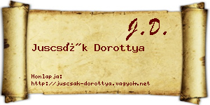 Juscsák Dorottya névjegykártya